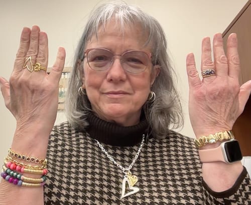 Customer photo review of Evergreen Vinyl Bracelet