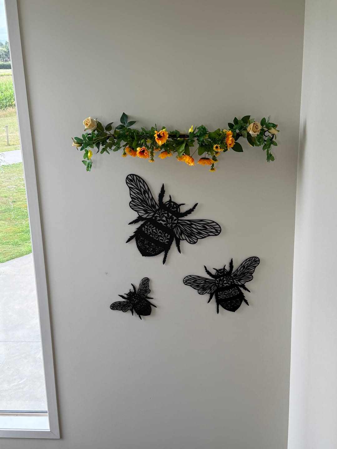 Customer photo review of Floral Bee Wall Art