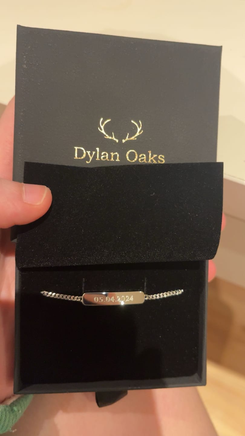Customer photo review of The Engraved Bracelet Silver