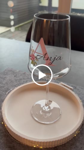 Kundenbewertung mit Video zu Leonardo Puccini Weinglas mit UV-Druck - Initial Flower
