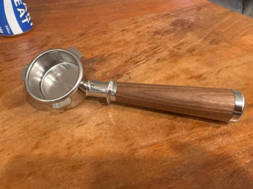 Customer photo review of Bottomless Portafilter (with double-shot filter basket)