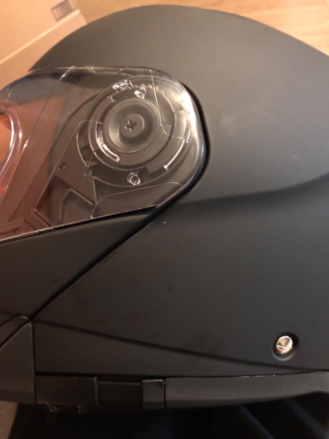 Customer photo review of Daytona Glide Modular Motorcycle Helmet - DOT Approved, Bluetooth Ready, Dual Visor, Men/Women/Youth - Dull Black