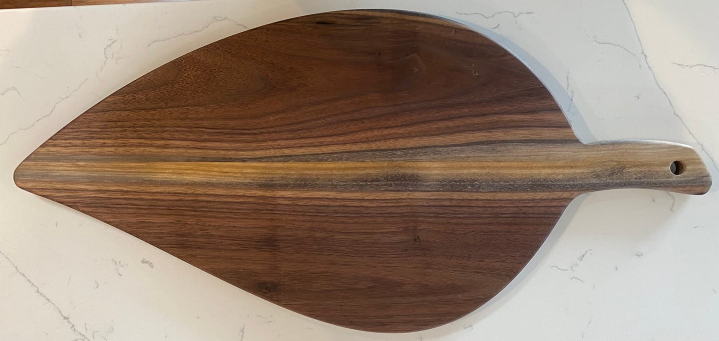 Customer photo review of 23.5x11" Leaf Serving Board Acrylic Router Template