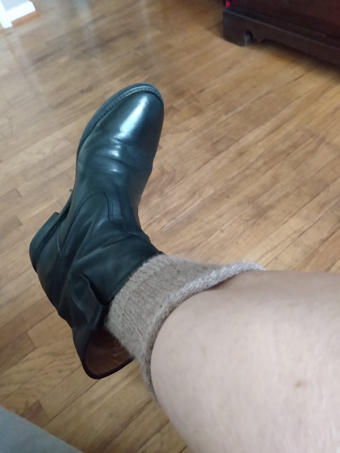 Customer photo review of Crew Socks • Alpaca Linen Heathered Knit