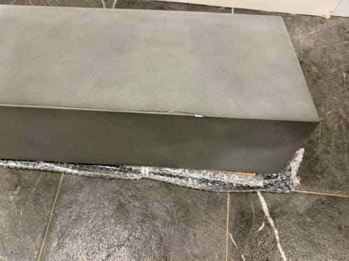 Customer photo review of Modern - Non-Combustible Concrete Mantel Shelves By Design Specialties - Clearance