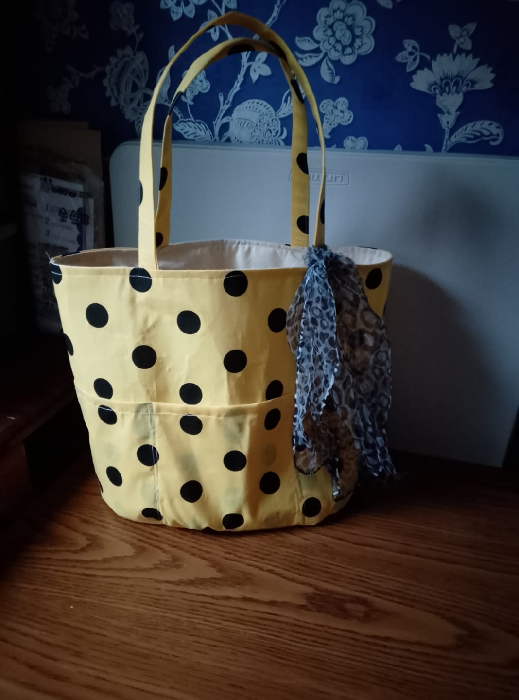 Customer photo review of Large Polka Dot Polycotton Fabric