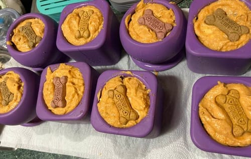 Customer photo review of Freezball - Durable Fillable Dog Chew Bone