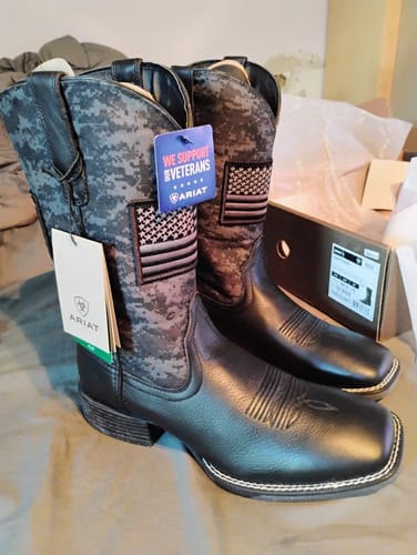 Customer photo review of Ariat® Men's Black Sport Patriot Square Toe Boot 10023361