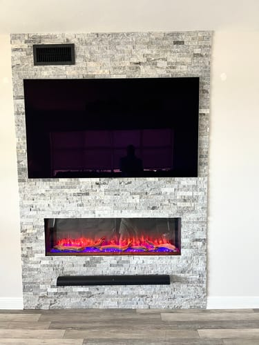 Customer photo review of Modern Flames Landscape Pro Multi 56-inch 3-Sided / 2-Sided Built In Electric Fireplace