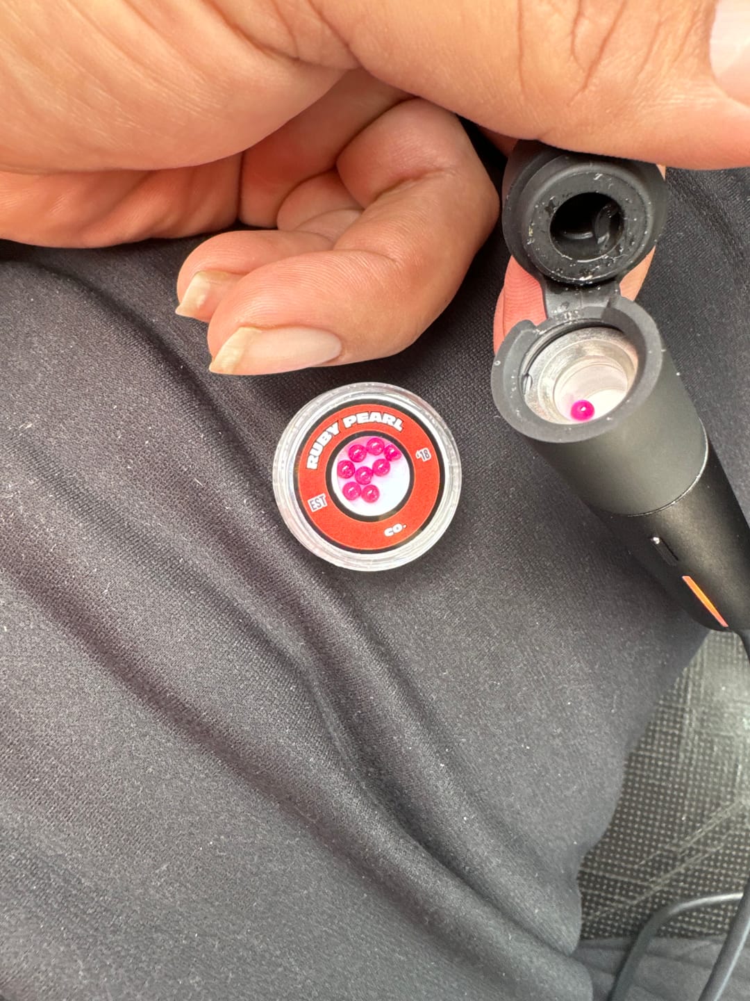 Customer photo review of 3mm Ruby Terp Pearls