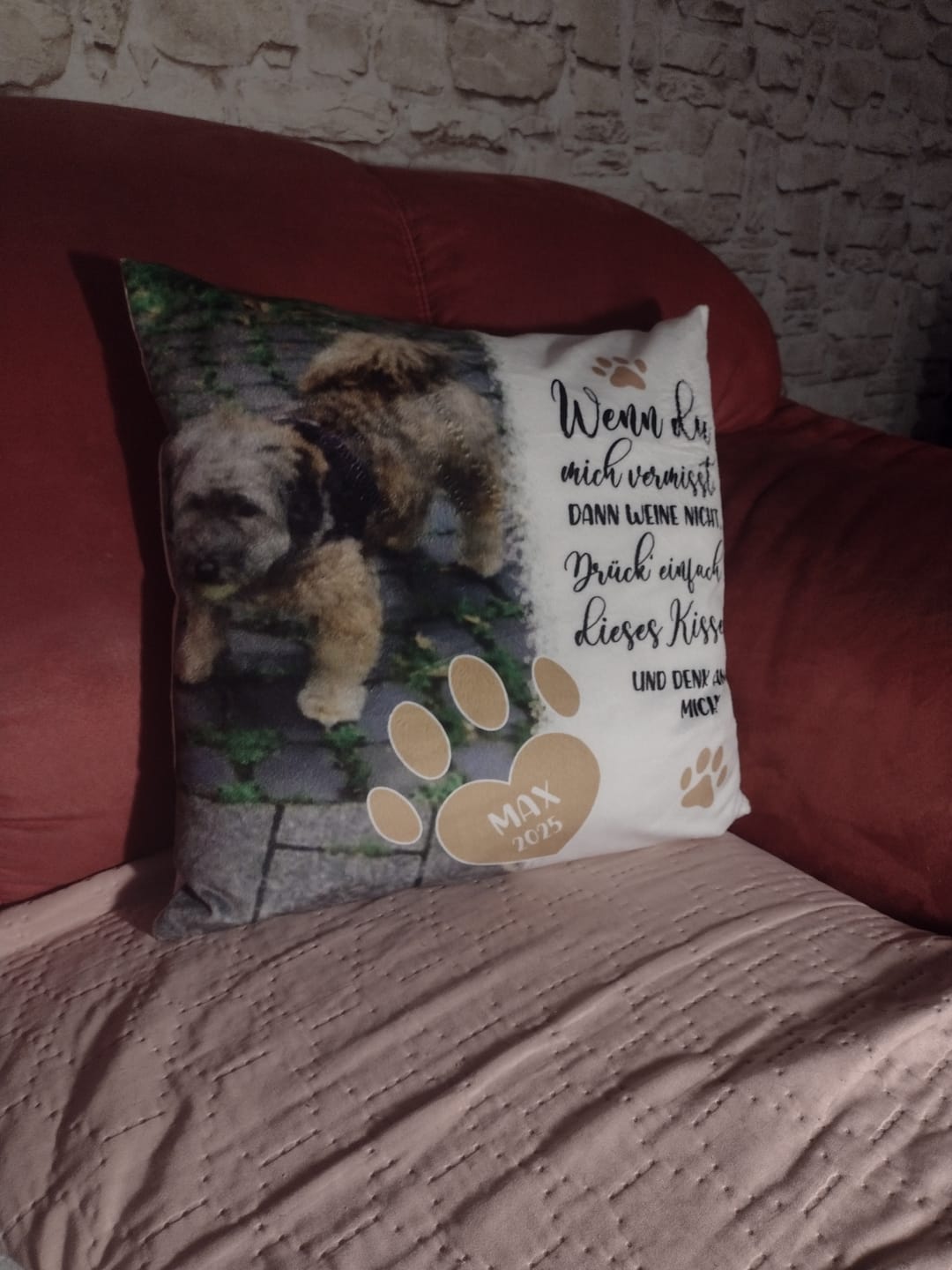Customer photo review of Wenn du mich vermisst - Individuelles Kissen