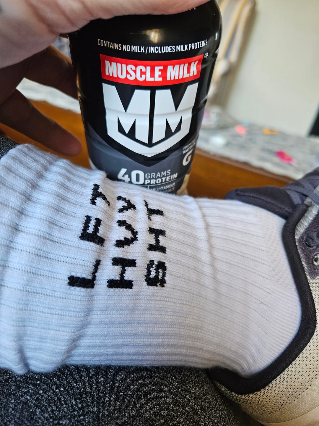 Customer photo review of LFT HVY SHT - Unisex Crew Workout Socks