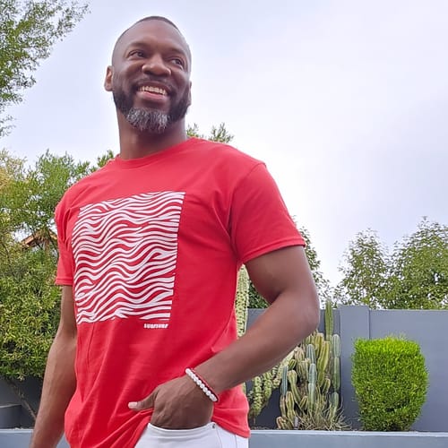 Customer photo review of Ocean Vibes B T-Shirt