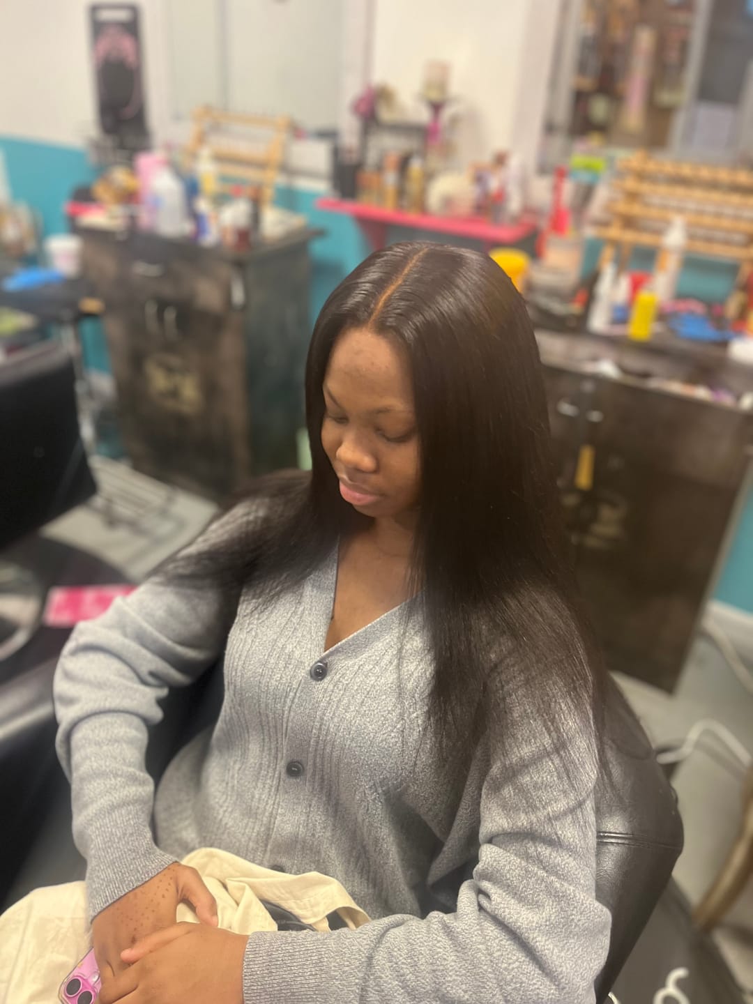 Customer photo review of Light Yaki Human Hair Bundles Natural Color
