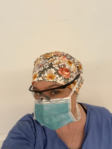 Customer photo review of Scrub Hat - Vintage Floral