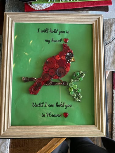 Customer photo review of Unfinished Wood Bird on Branch Shape - Craft - up to 36"