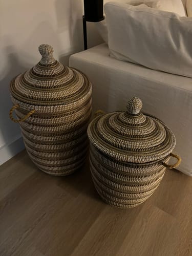 Customer photo review of Handmade Gradient Neutral Classic Basket (3 Sizes)