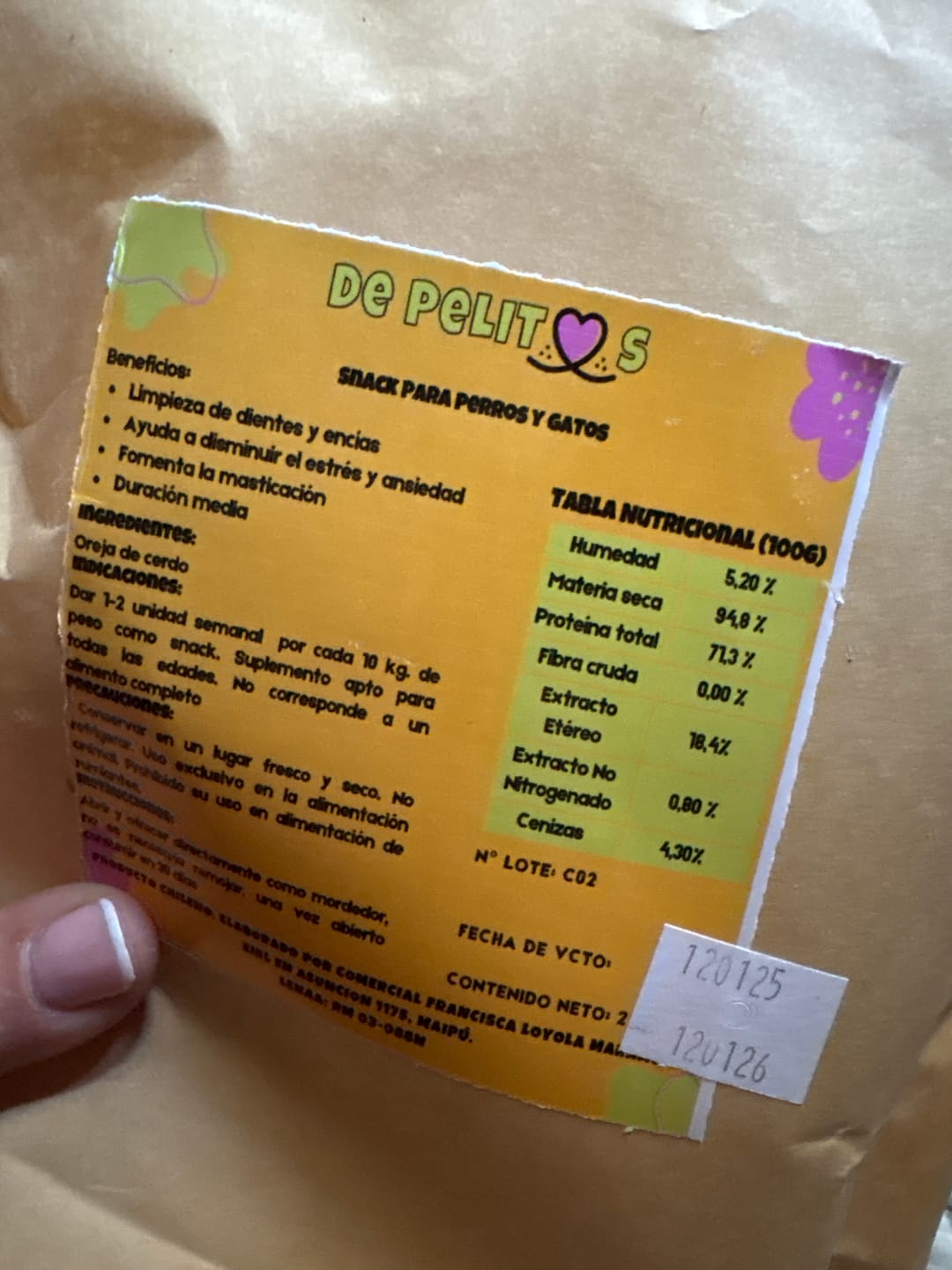 Customer photo review of Patas de pollo