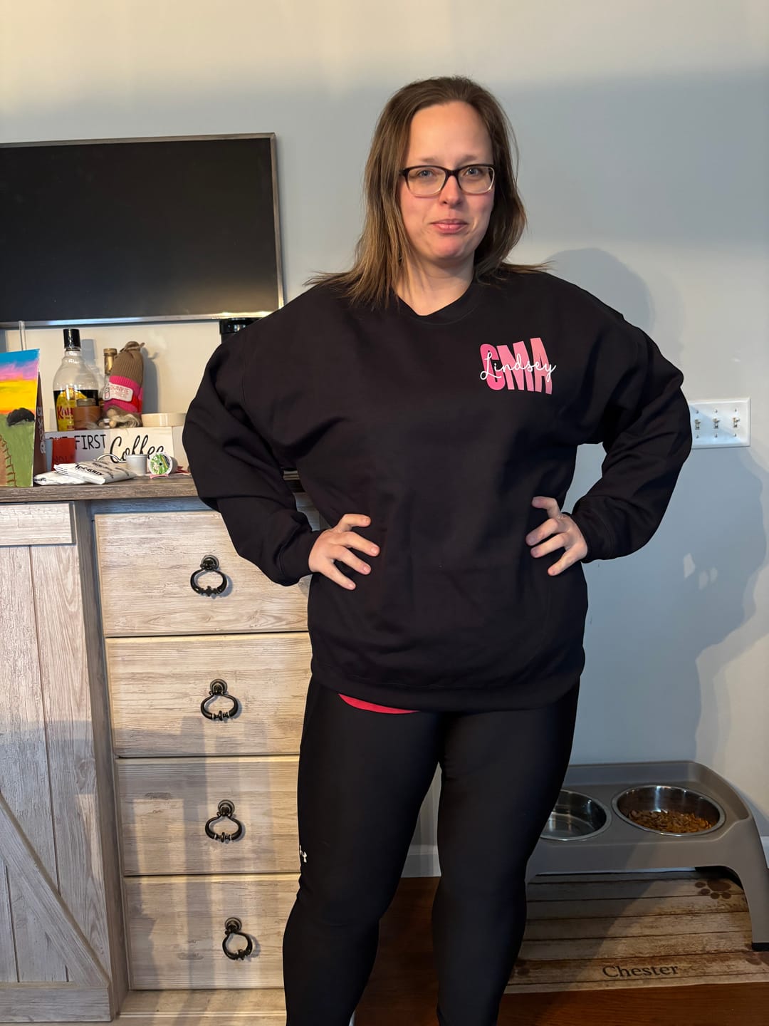 Customer photo review of Personalized Sweatshirt | Blue or Pink Certifications
