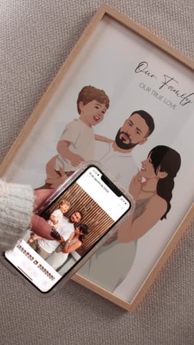 Customer photo review of Quadro Retrato Colorido Personalizado