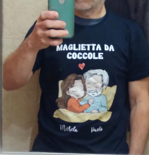 Customer photo review of Camicia da notte originale - Maglietta personalizzata per coppie