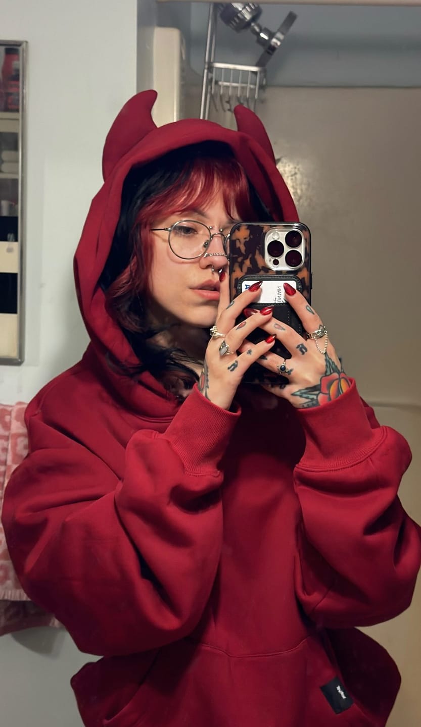 Customer photo review of DEVIL HOODIE - RED