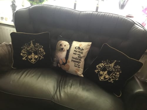 Customer photo review of Als je me mist - Gepersonaliseerd kussen