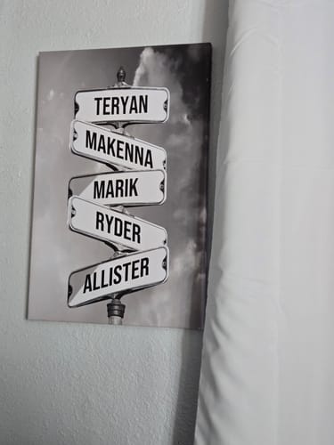 Customer photo review of NAMES ONLY STREET SIGN by Cstm Canvas
