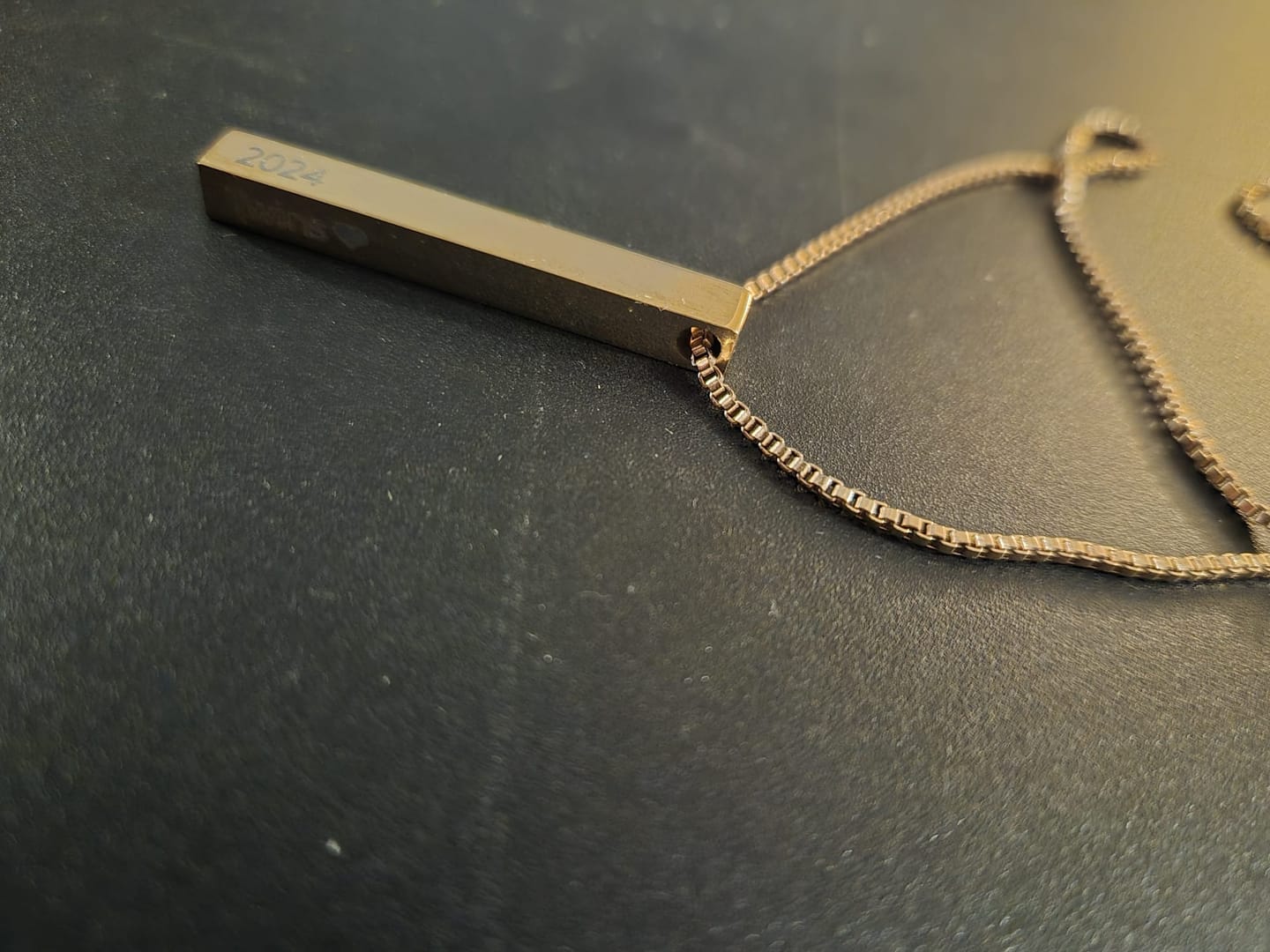 Customer photo review of Collier Personnalisé Barre 3D
