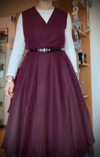 Customer photo review of Midi sleeveless winter wool dress women 5278