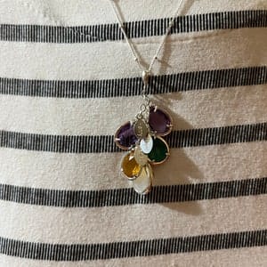 Customer photo review of "The Danique Necklace" Mother's Cascade Necklace with Kid's Name and Birthstones, 925 Sterling Silver or 14k Gold Filled, Mother's Day Gift for Mom