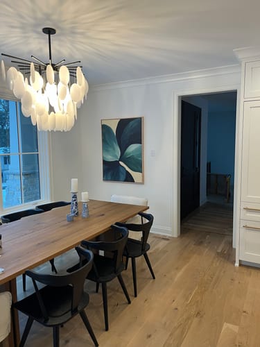 Customer photo review of Lush Teal Foliage Abstract Canvas Art