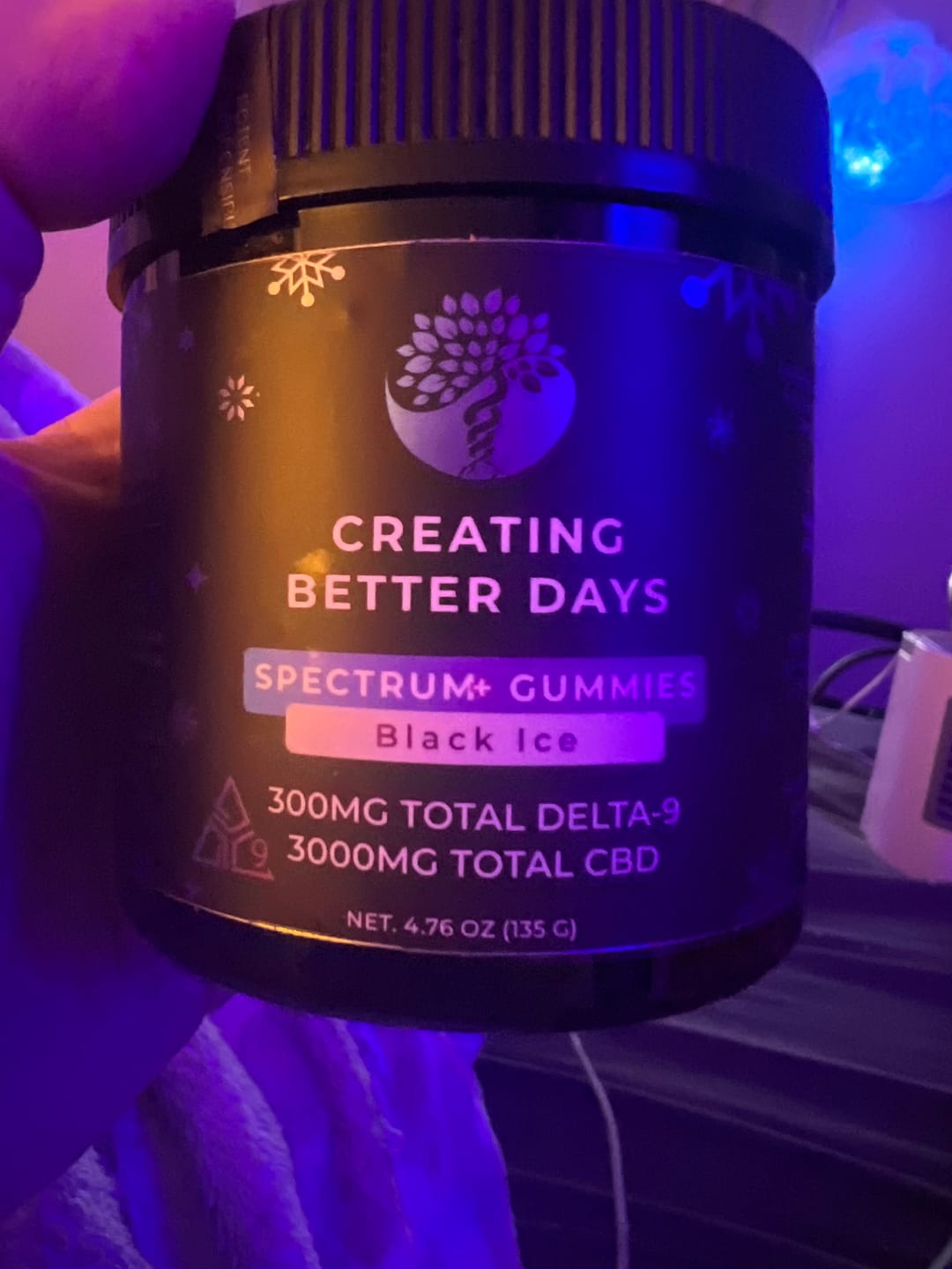 Customer photo review of Black Ice Spectrum + Gummies 3300 MG