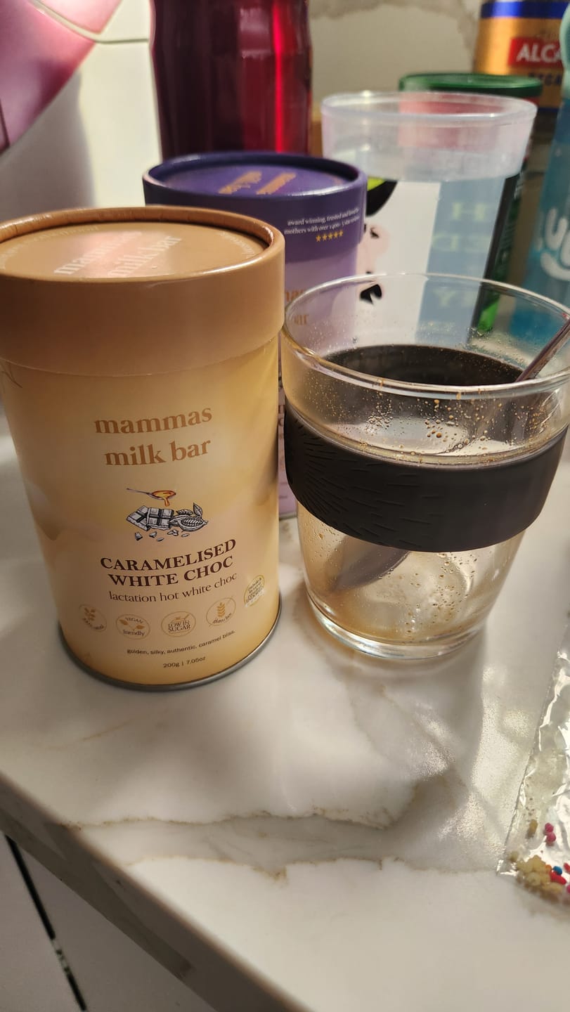 Customer photo review of Lactation Caramelised White Hot Chocolate