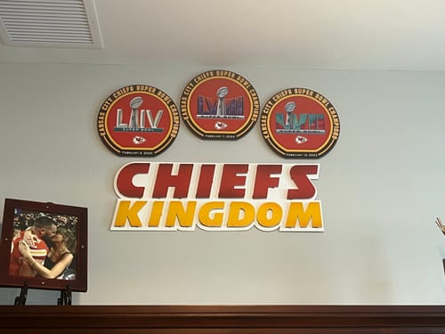Customer photo review of VARSITY Collection- SINGLE layer Kansas City Chiefs Super Bowl LVIII Metal Wall Art