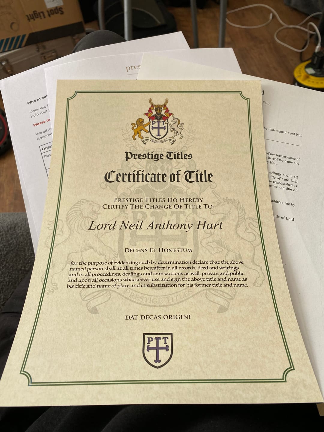 Customer photo review of Lord & Lady - Couples Title Pack