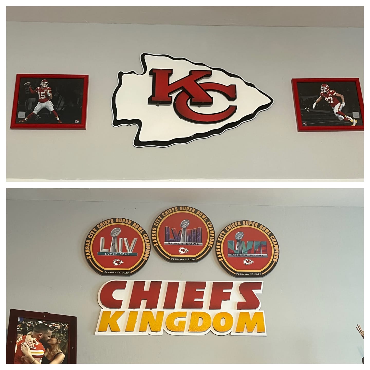 Customer photo review of Kansas City "CHIEFS KINGDOM" 3D Vintage Metal Wall Art