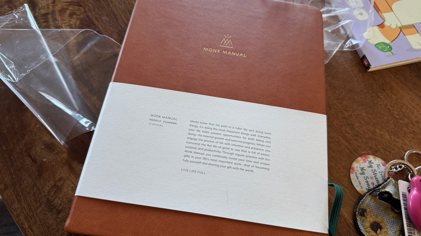 Customer photo review of Monk Manual™ Weekly Planner