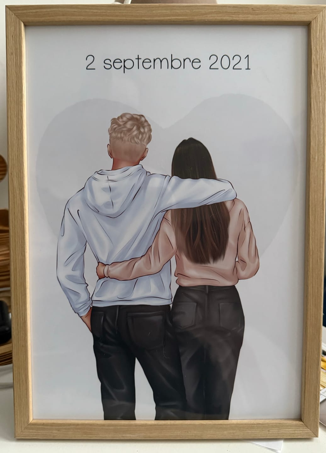 Customer photo review of Affiche Personnalisée - Couple - Mon p'tit bonheur à moi, c'est toi...