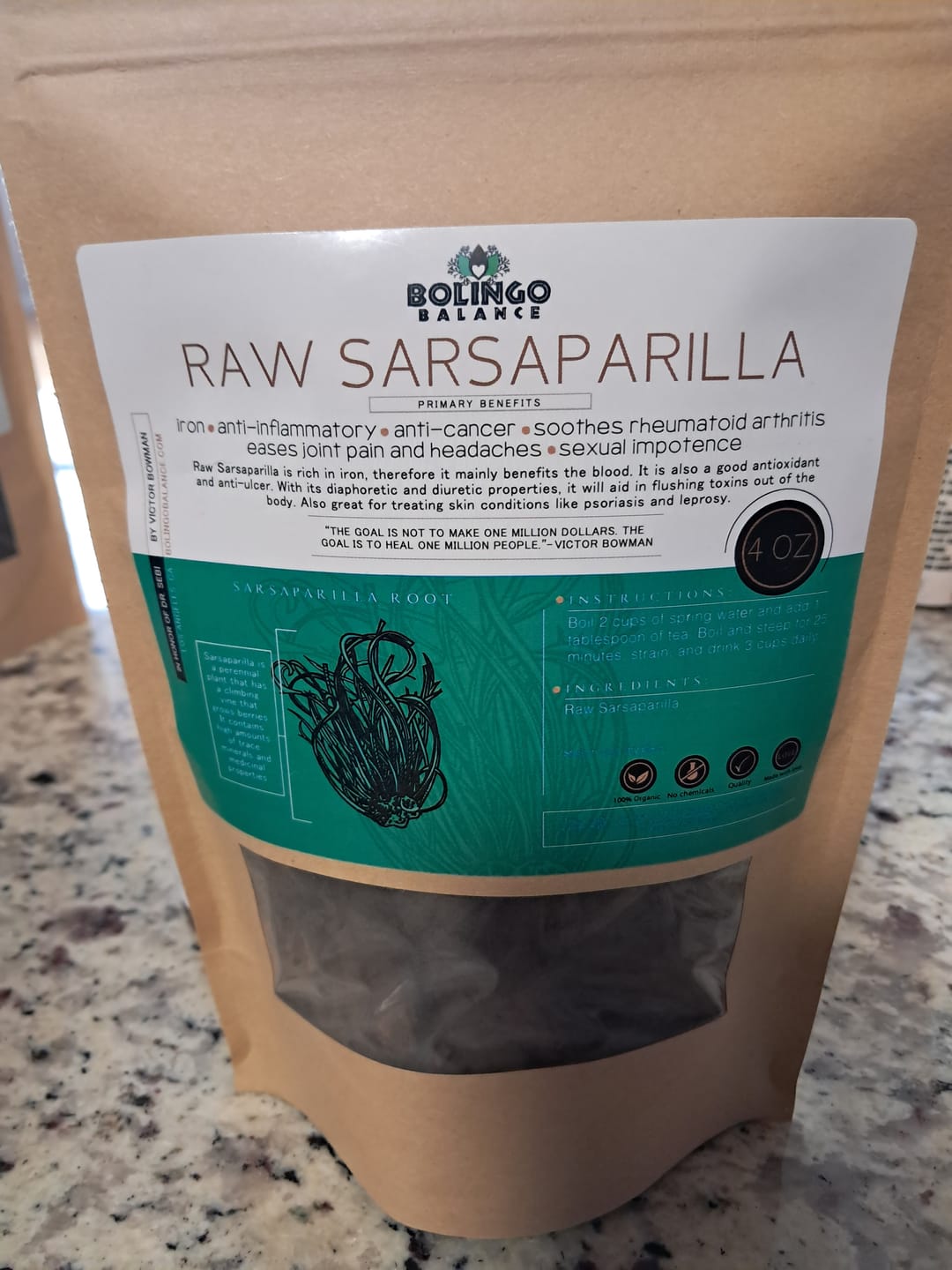 Customer photo review of RAW SARSAPARILLA