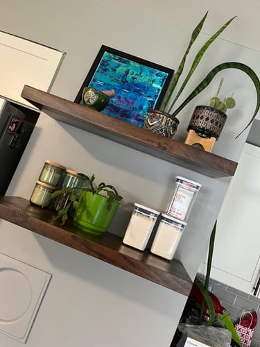 Customer photo review of Rustic Floating Shelves