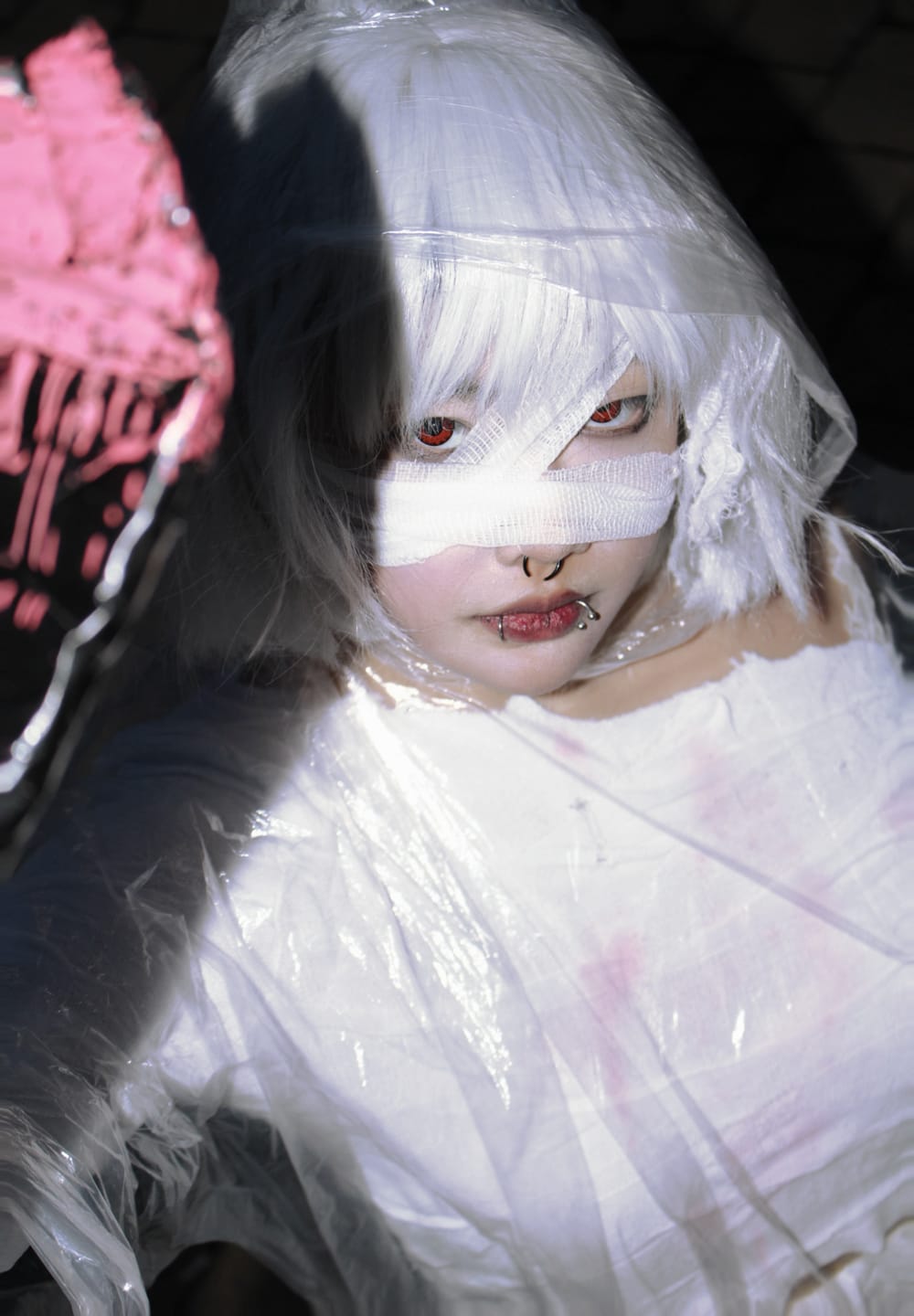 Customer photo review of Cosplay Lucifer's Eye Red Prescription Coloured Contact Lenses