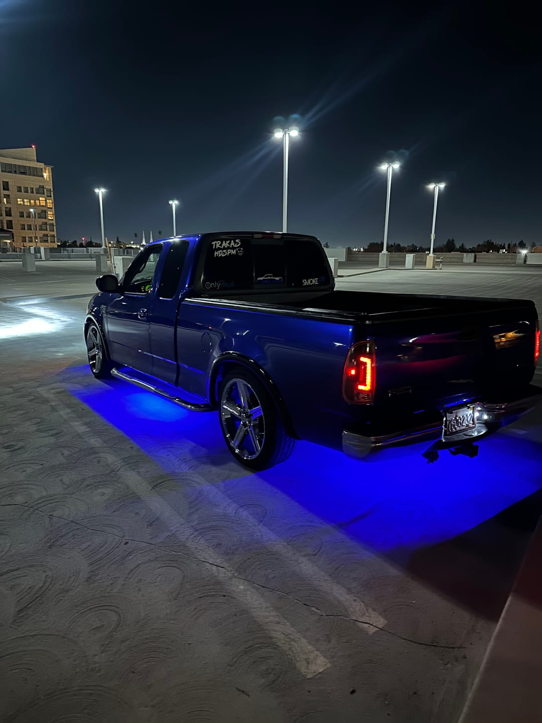 Customer photo review of Glossy Metallic Deep Blue Vinyl Wrap