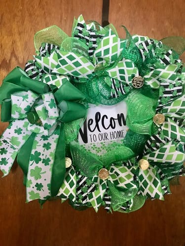 Customer photo review of Welcome To Our Home, St Patricks Day Sign, VINYL-DECOE-4023, 10" Vinyl Decal Round