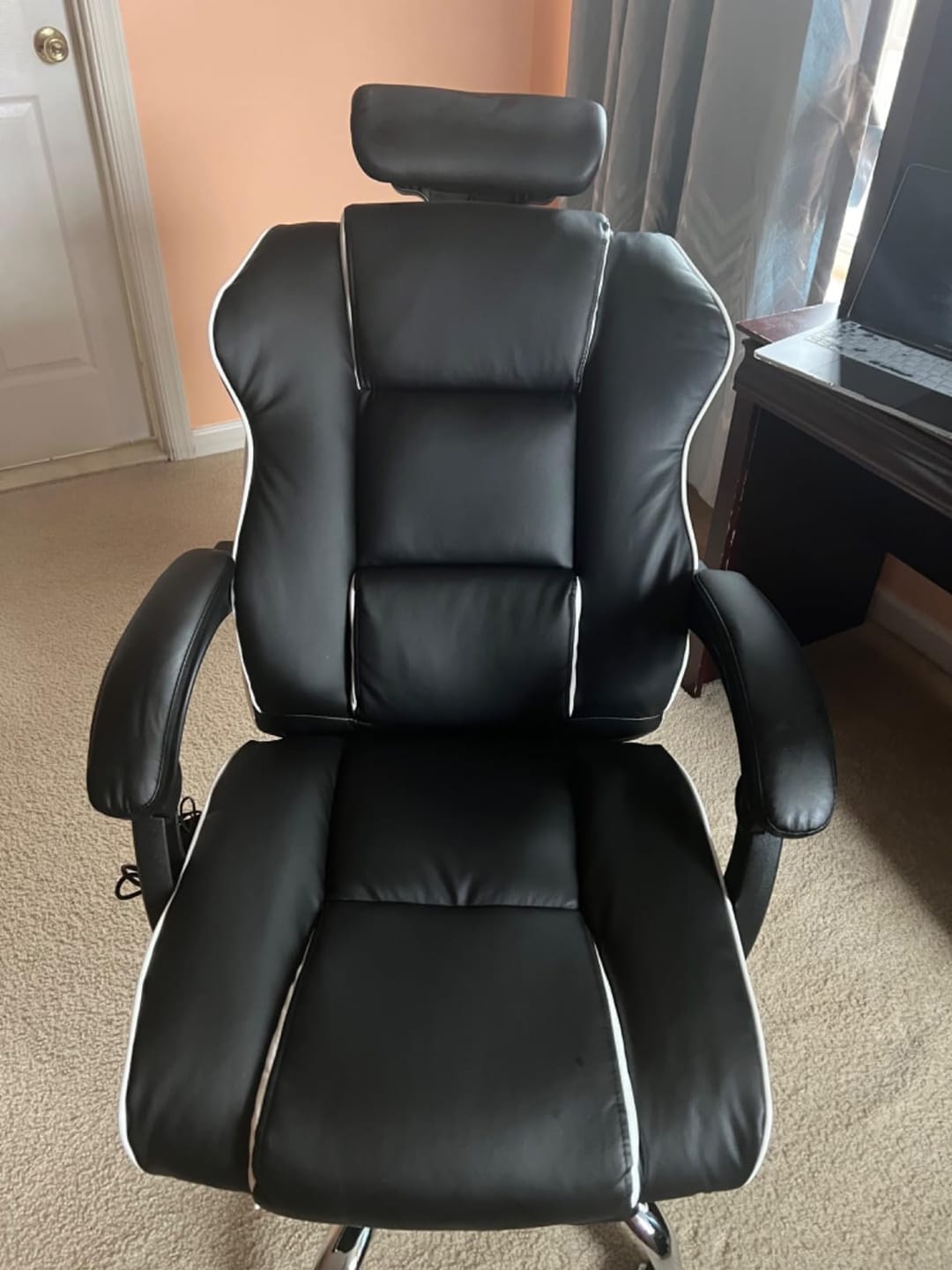 Customer photo review of 6-Point Massage Office Chair with Footrest, Ergonomic Gaming Chair Black