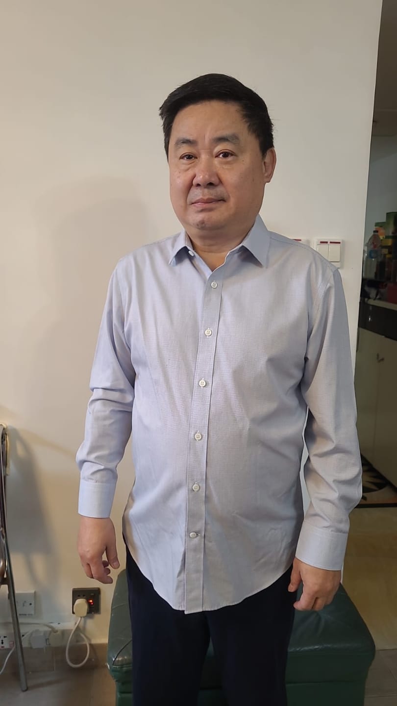 Customer photo review of Wrinkle-Free Dobby Dress Shirt | Blue Stripes 8301NZ