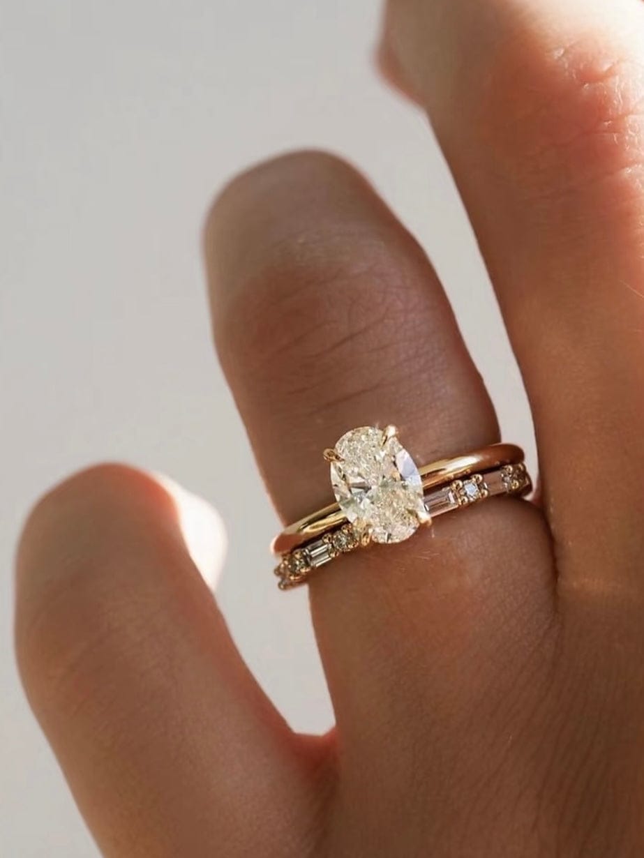Customer photo review of Moissanite Oval Solitaire Ring