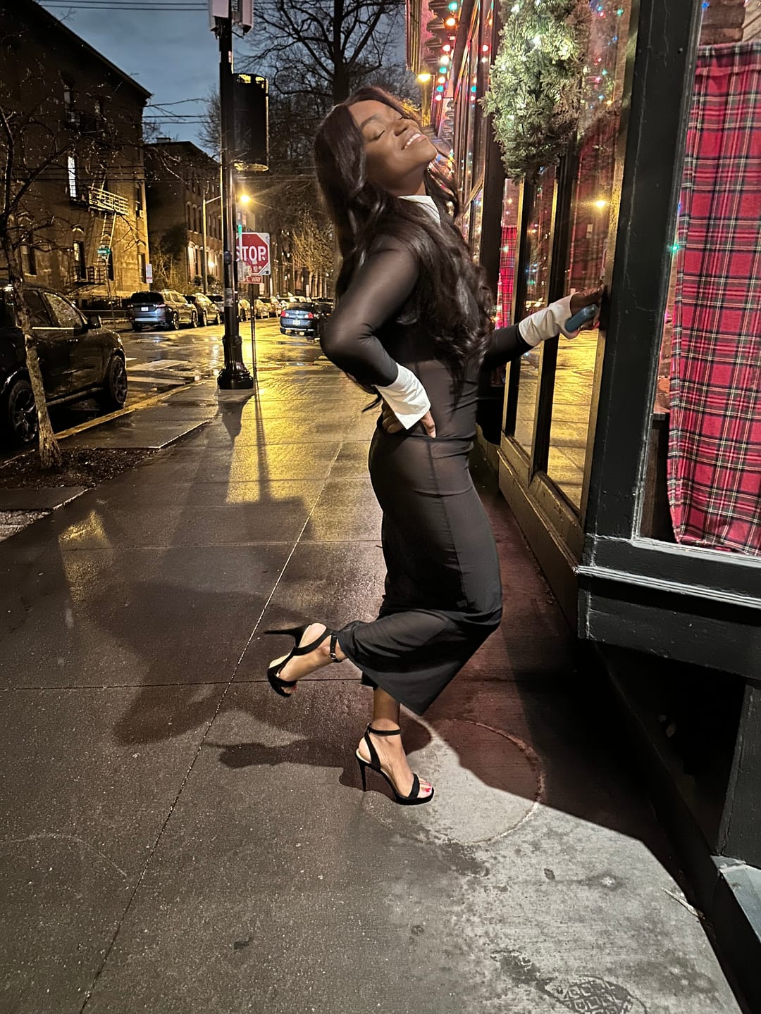 Customer photo review of Manhattan Mesh Dress