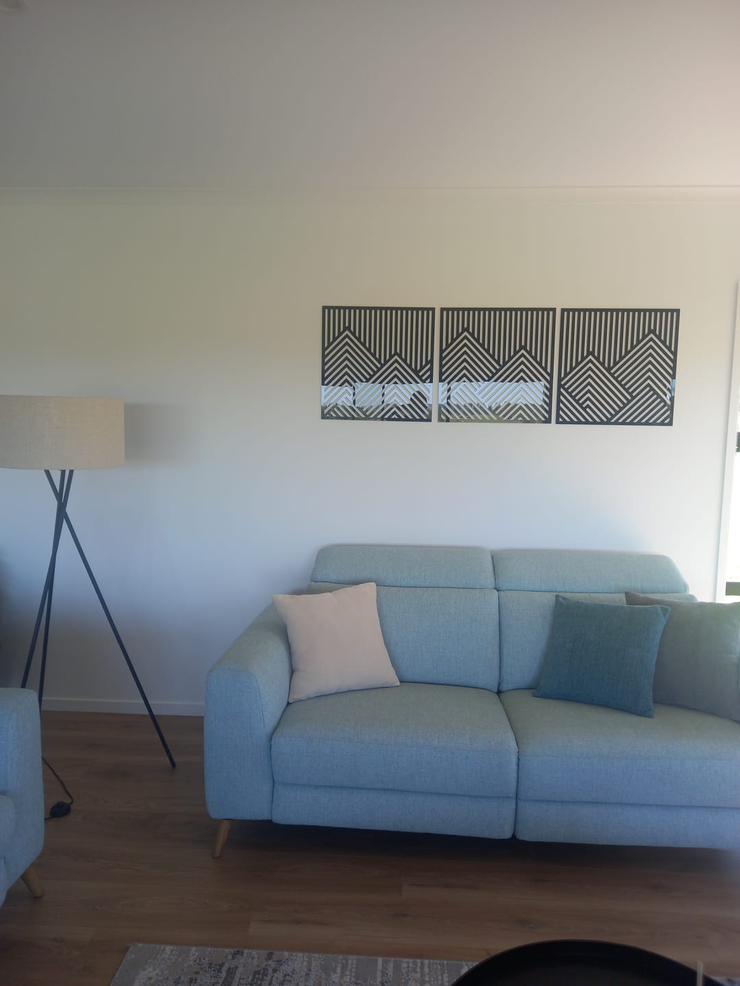 Customer photo review of Geometric Mountain Wall Art Trio
