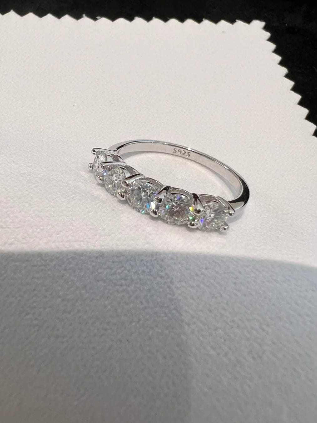 Customer photo review of Bold Moissanite Half Eternity Ring